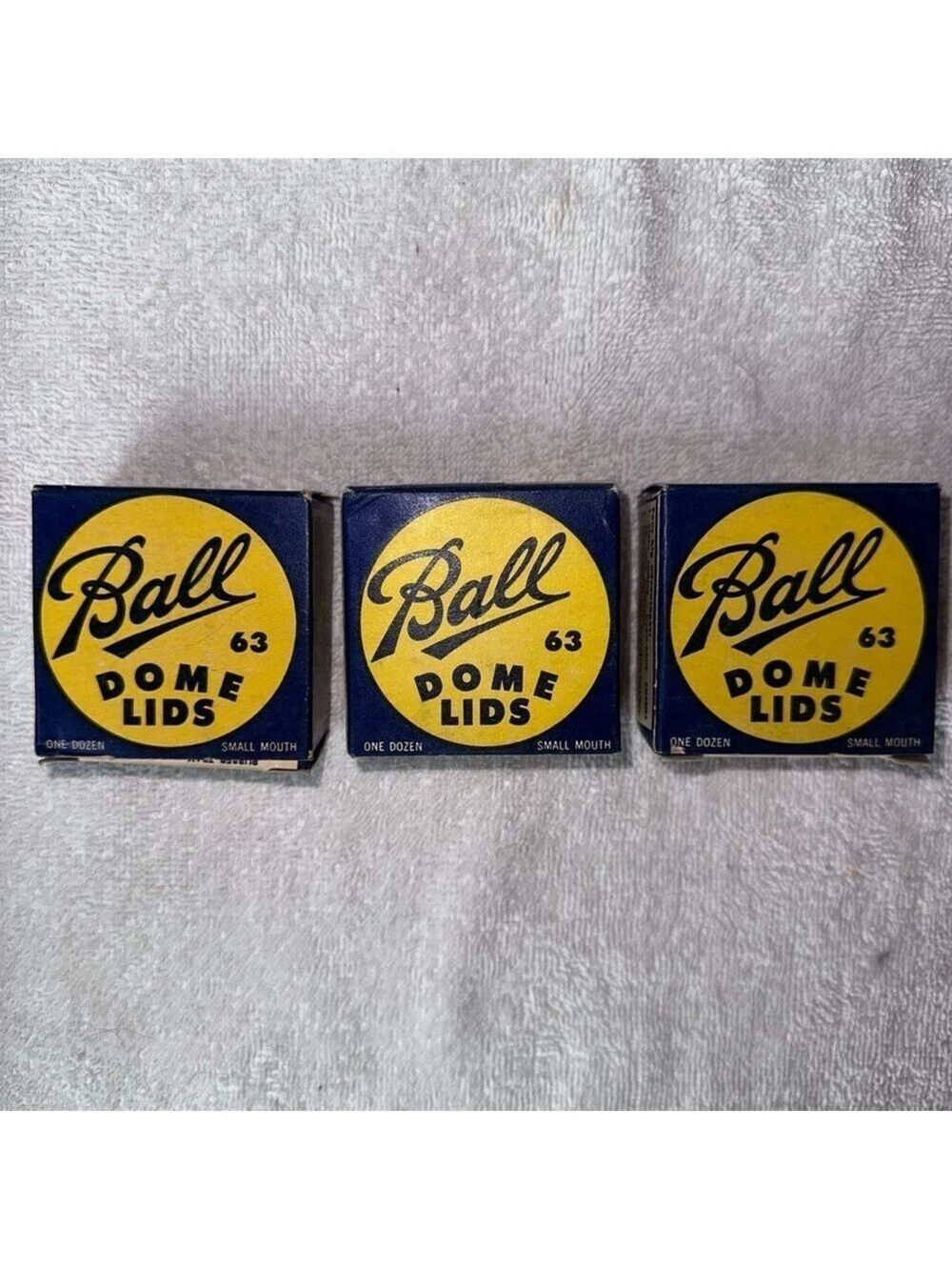 NOS Vintage Ball Dome Canning Lids Small Mouth Set Of 3 Boxes